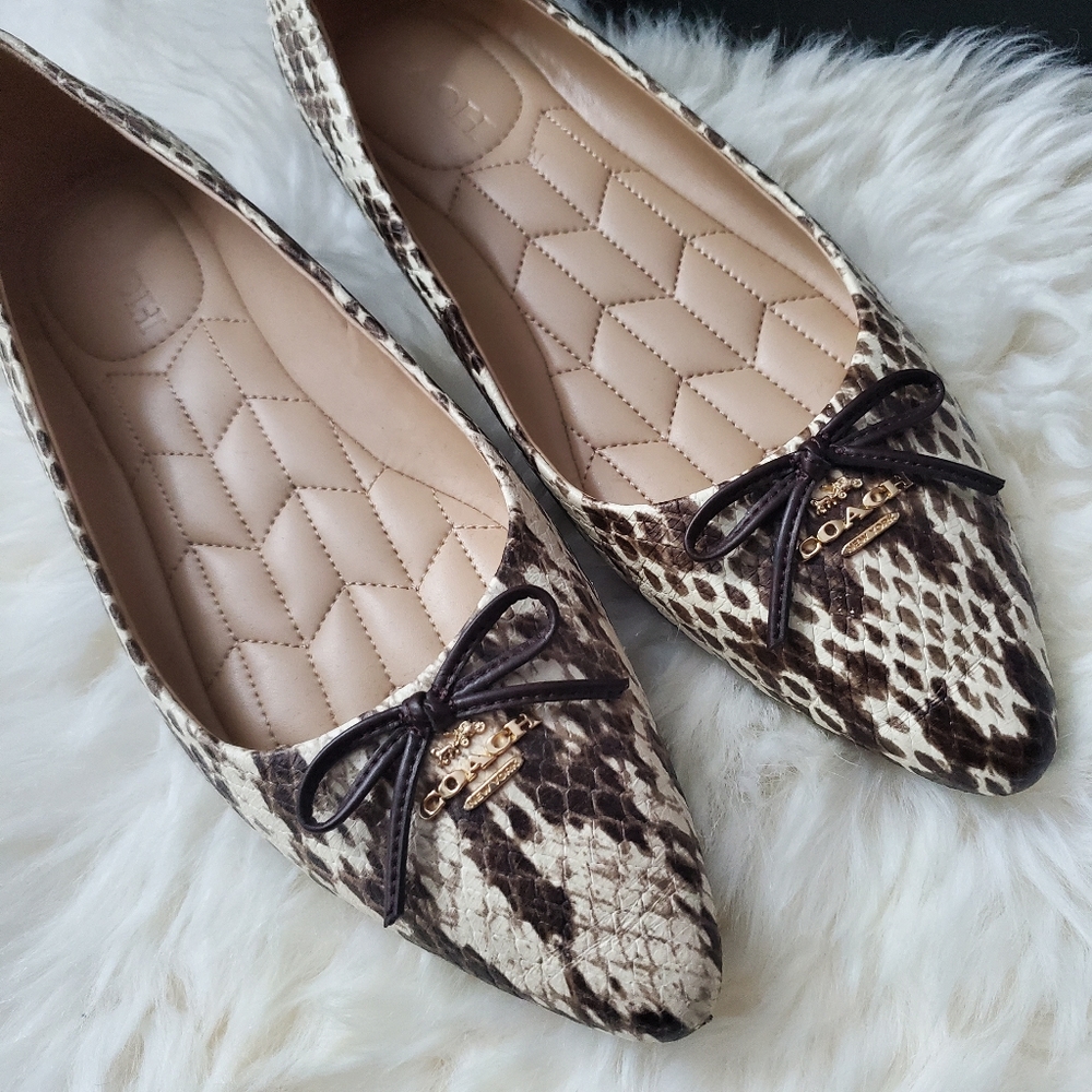 Coach| Genuine Snakeskin Ballet Flats
